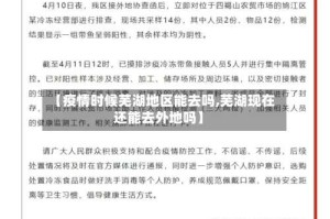 【疫情时候芜湖地区能去吗,芜湖现在还能去外地吗】