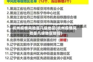 杭州疫情风险是几级地区(杭州疫情风险是几级地区管控)