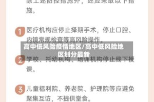 高中低风险疫情地区/高中低风险地区划分最新