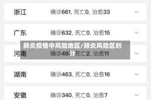 肺炎疫情中风险地区/肺炎风险区划分