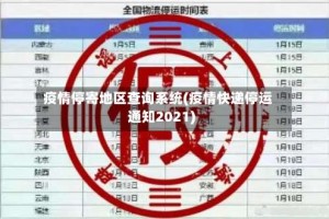 疫情停寄地区查询系统(疫情快递停运通知2021)