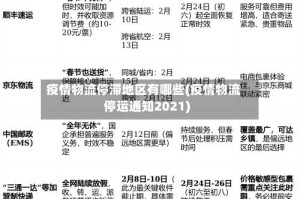 疫情物流停滞地区有哪些(疫情物流停运通知2021)