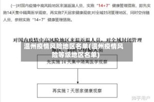 温州疫情风险地区名单(温州疫情风险等级地区名单)
