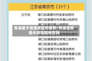 青海属于疫情地区吗最新/青海是疫情中高风险地区吗