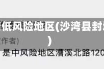 沙湾疫情低风险地区(沙湾县封城了吗)