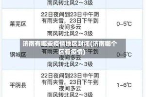 济南有哪些疫情地区封闭(济南哪个区有疫情)
