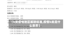 【b类疫情地区解除标准,疫情b类是什么意思】
