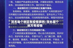 茂名哪个地区有疫情病例/茂名哪个地方有疫情