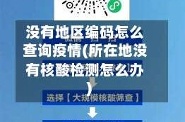 没有地区编码怎么查询疫情(所在地没有核酸检测怎么办)