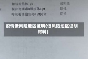 疫情低风险地区证明(低风险地区证明材料)