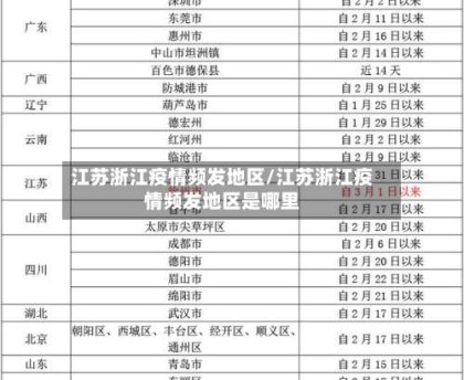 江苏浙江疫情频发地区/江苏浙江疫情频发地区是哪里
