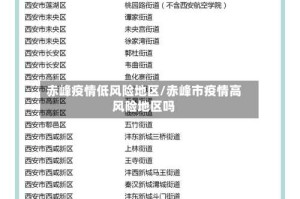 赤峰疫情低风险地区/赤峰市疫情高风险地区吗