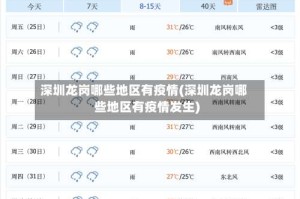 深圳龙岗哪些地区有疫情(深圳龙岗哪些地区有疫情发生)