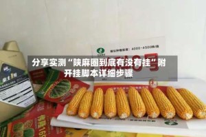 分享实测“陕麻圈到底有没有挂”附开挂脚本详细步骤