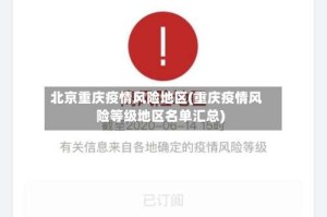 北京重庆疫情风险地区(重庆疫情风险等级地区名单汇总)