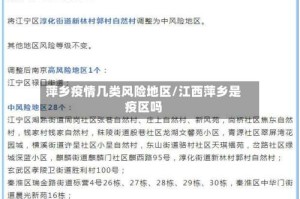 萍乡疫情几类风险地区/江西萍乡是疫区吗