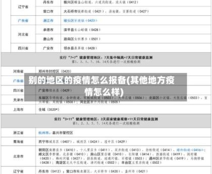 别的地区的疫情怎么报备(其他地方疫情怎么样)