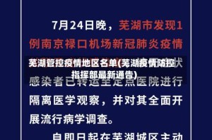 芜湖管控疫情地区名单(芜湖疫情防控指挥部最新通告)