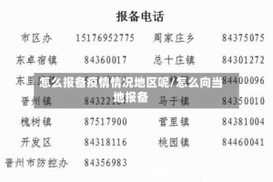 怎么报备疫情情况地区呢/怎么向当地报备