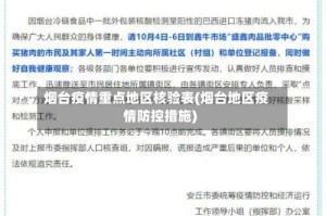 烟台疫情重点地区核验表(烟台地区疫情防控措施)