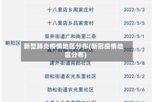 新型肺炎疫情地区分布(新冠疫情地区分布)