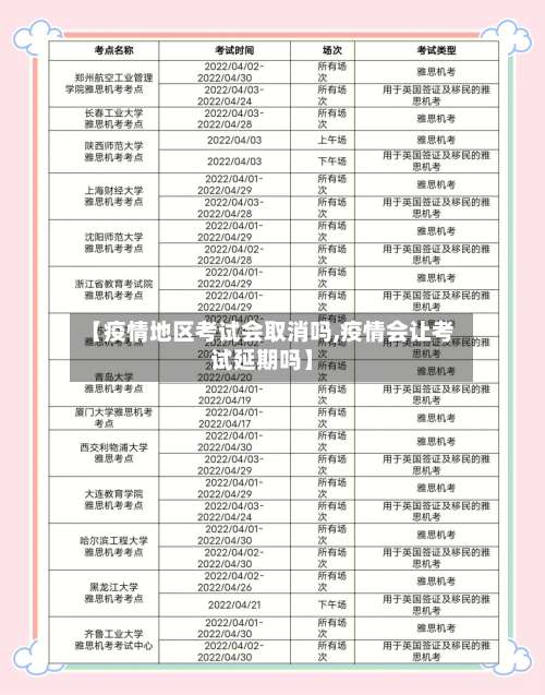 【疫情地区考试会取消吗,疫情会让考试延期吗】-第1张图片