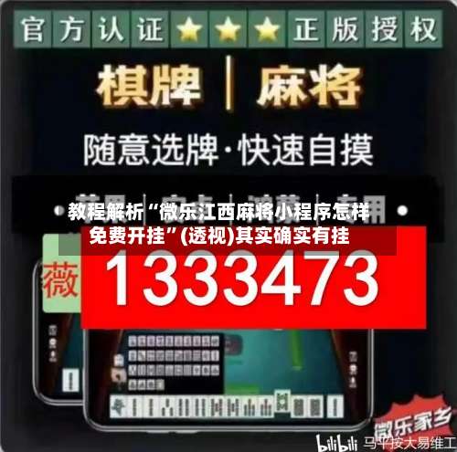 教程解析“微乐江西麻将小程序怎样免费开挂	”(透视)其实确实有挂-第1张图片