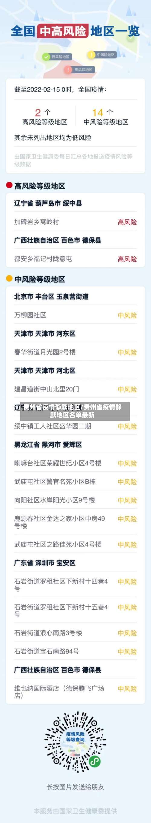 贵州省疫情静默地区/贵州省疫情静默地区名单最新-第1张图片