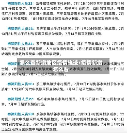 怎么查新增地区疫情轨迹/疫情新增怎么看-第1张图片