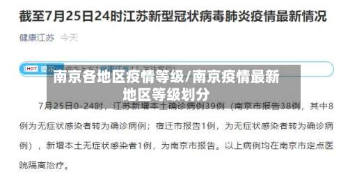 南京各地区疫情等级/南京疫情最新地区等级划分-第1张图片