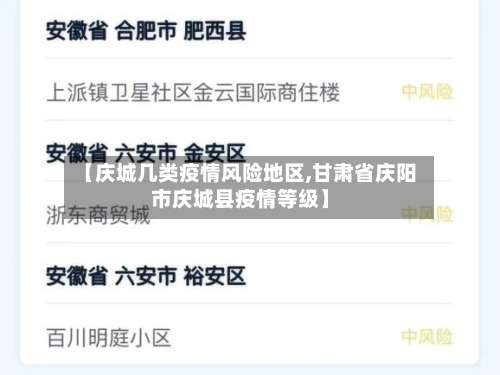 【庆城几类疫情风险地区,甘肃省庆阳市庆城县疫情等级】-第3张图片