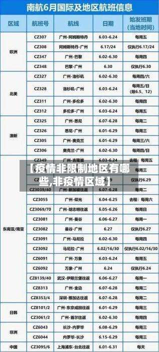 【疫情非限制地区有哪些,非疫情区域】-第1张图片