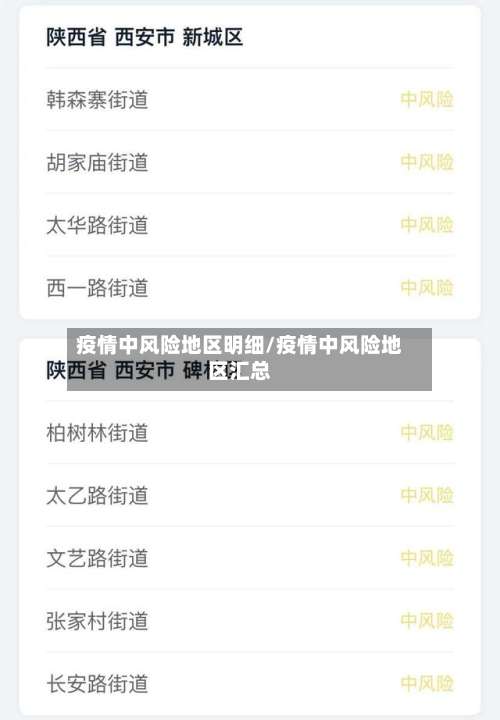 疫情中风险地区明细/疫情中风险地区汇总-第3张图片