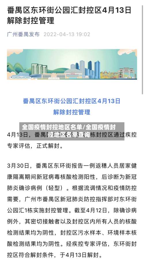 全国疫情封控地区名单/全国疫情封控地区名单查询-第2张图片