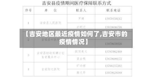 【吉安地区最近疫情如何了,吉安市的疫情情况】-第1张图片